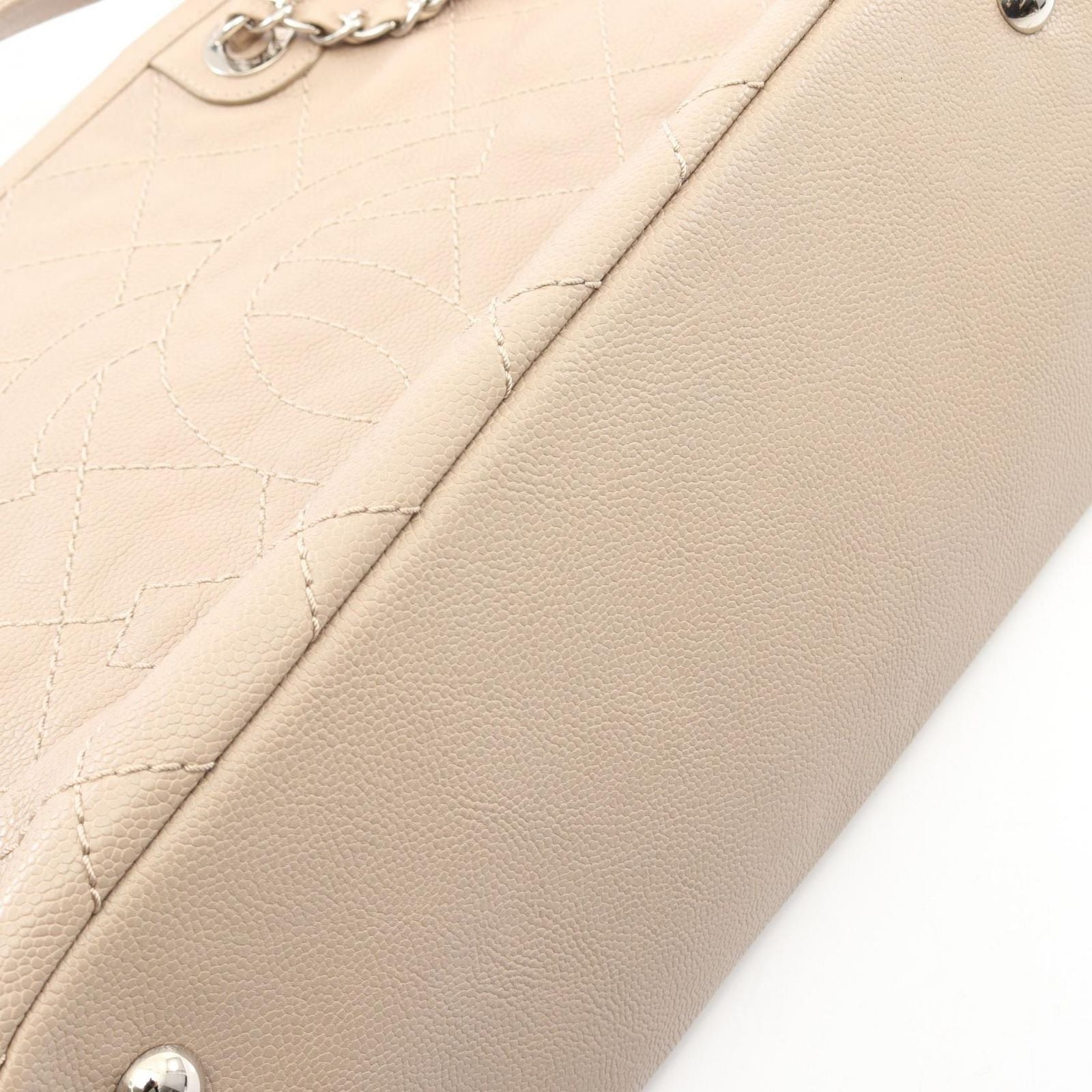 Chanel Tote Wild Stitch Gray Caviar Leather — view 9