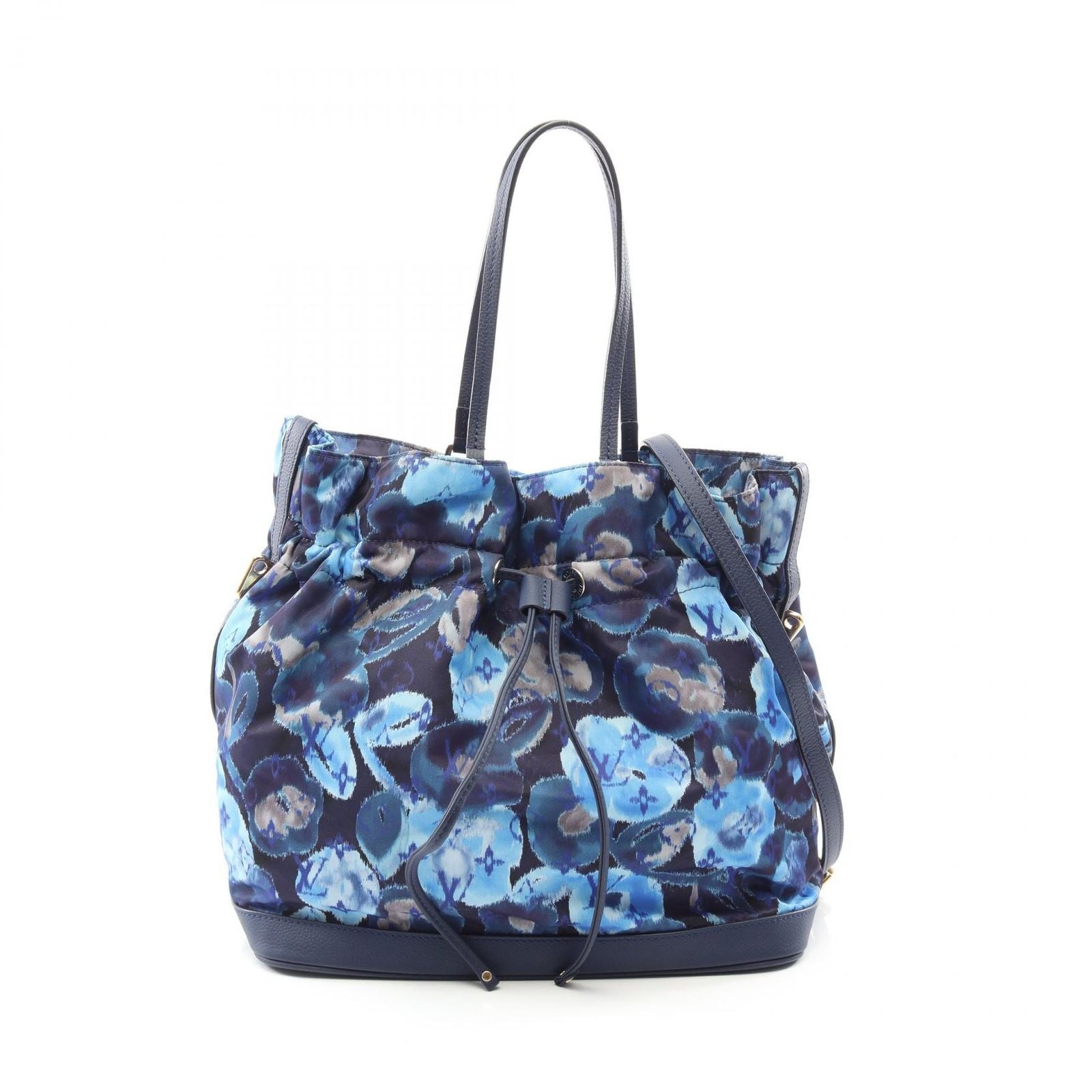 Louis Vuitton Tote Noefle Cut Flower Grand Blue 2-Way Nylon Leather