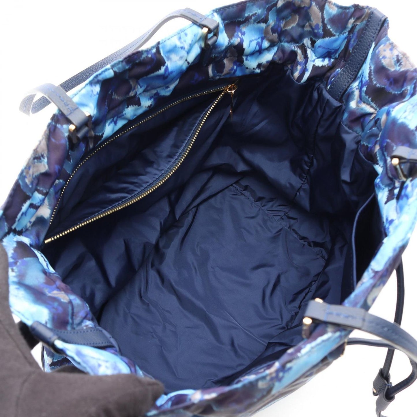 Louis Vuitton Tote Noefle Cut Flower Grand Blue 2-Way Nylon Leather — view 3