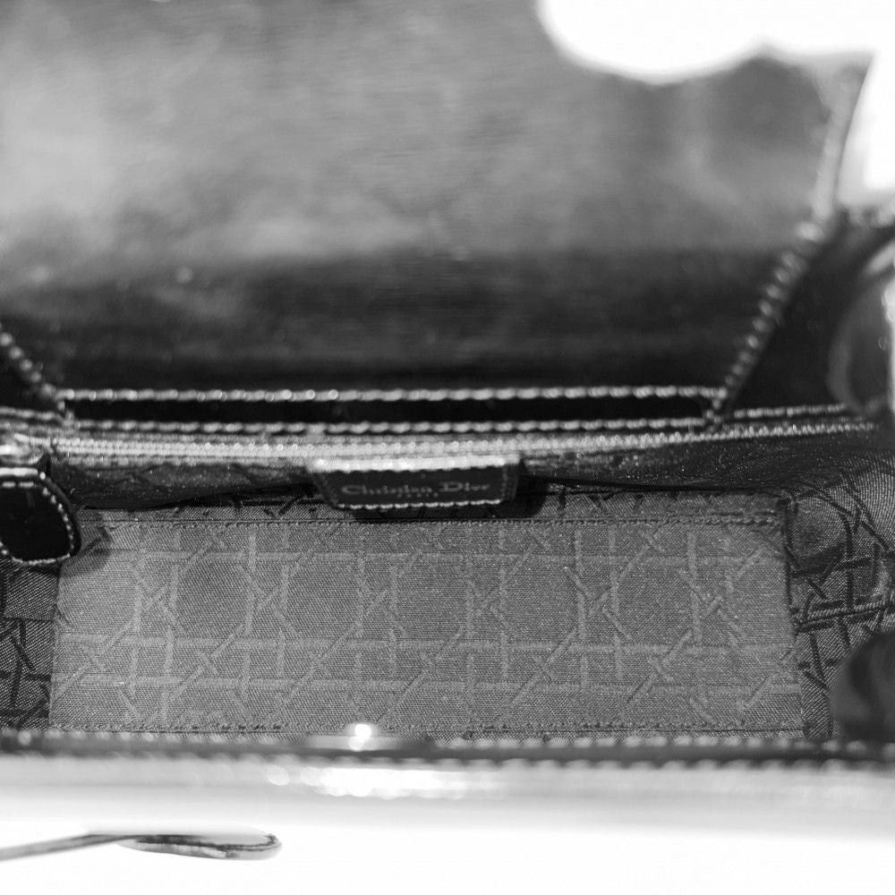 Dior Handbag Maris Pearl Matte Small Bag Leather Black Gunmetal — view 4