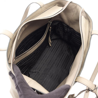 Prada Tote Vitello Phenix Gray Leather — view 3