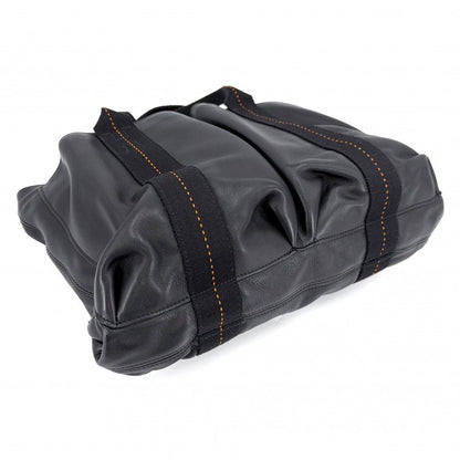 Hermes 2-Way Shoulder Caravan Horizontal Bag Voderma Black Silver — view 3