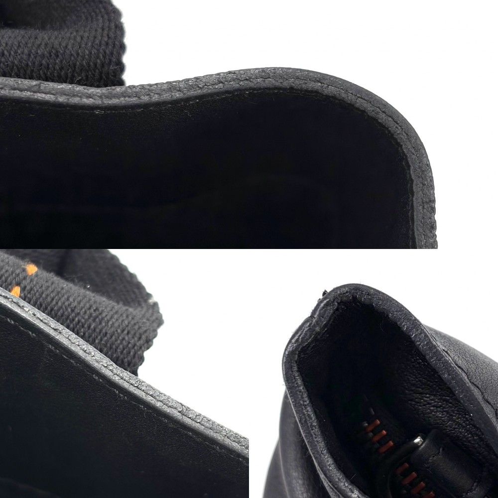 Hermes 2-Way Shoulder Caravan Horizontal Bag Voderma Black Silver — view 8