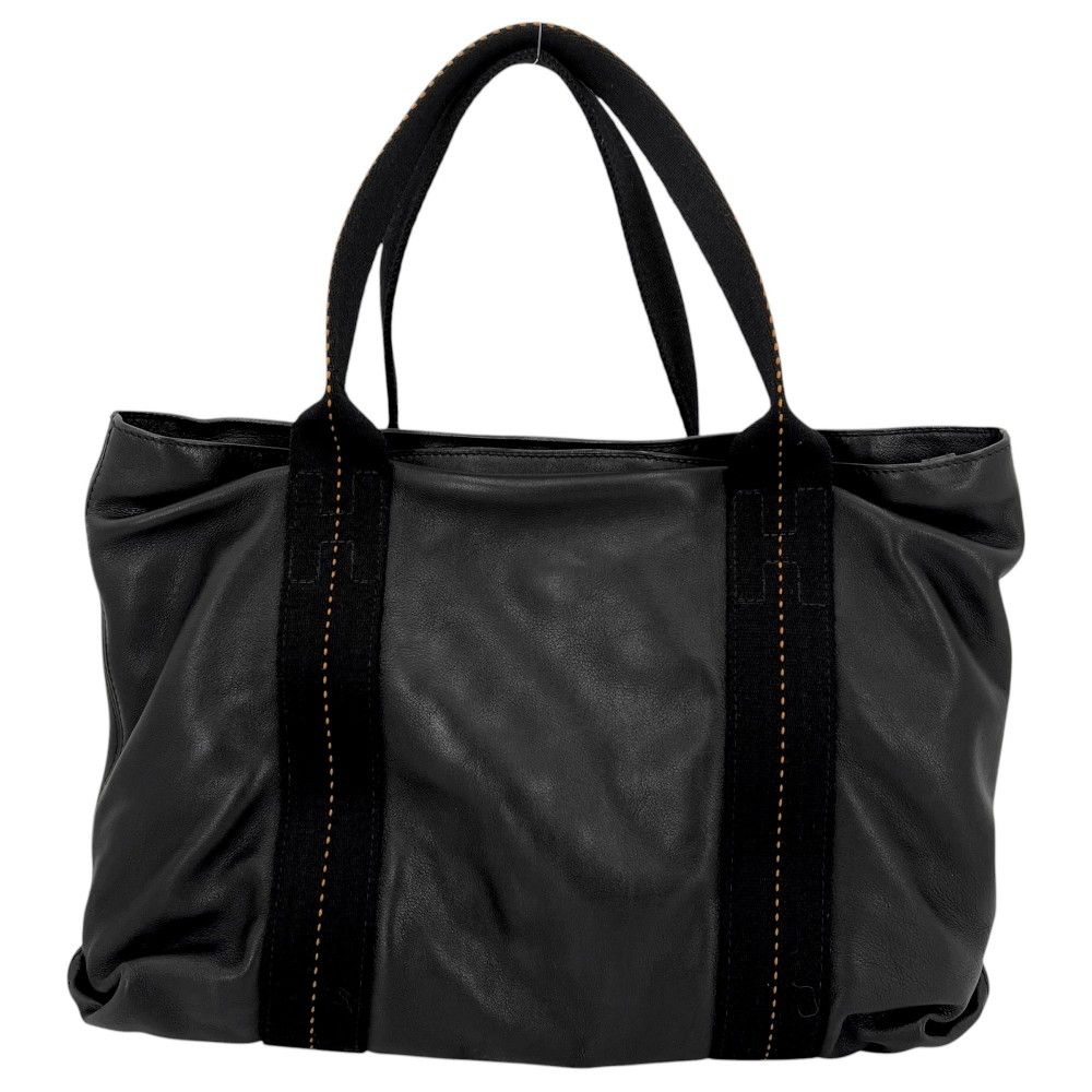 Hermes 2-Way Shoulder Caravan Horizontal Bag Voderma Black Silver — view 2