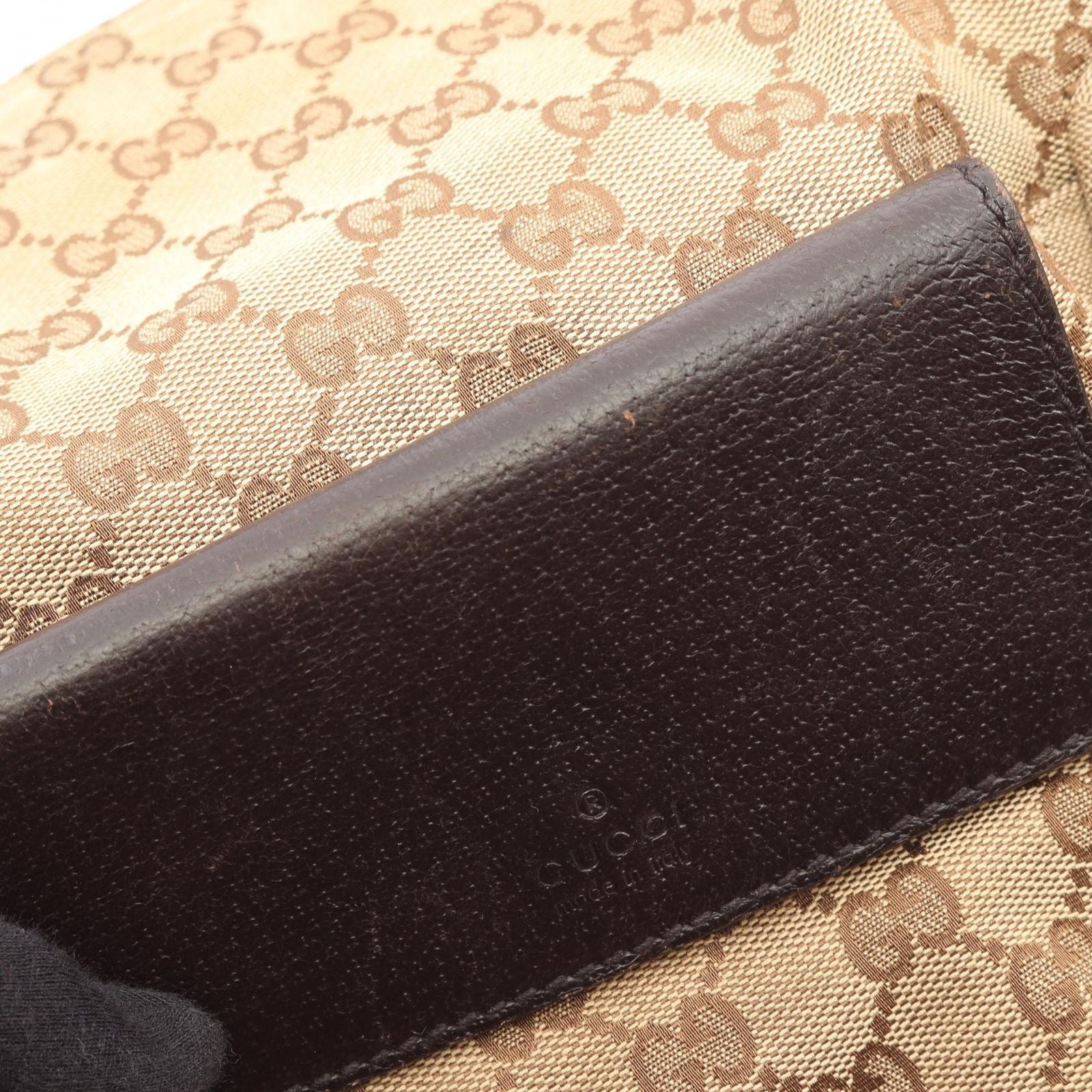Gucci Shoulder Bag GG Canvas Sherry Line Beige Dark Brown — view 8