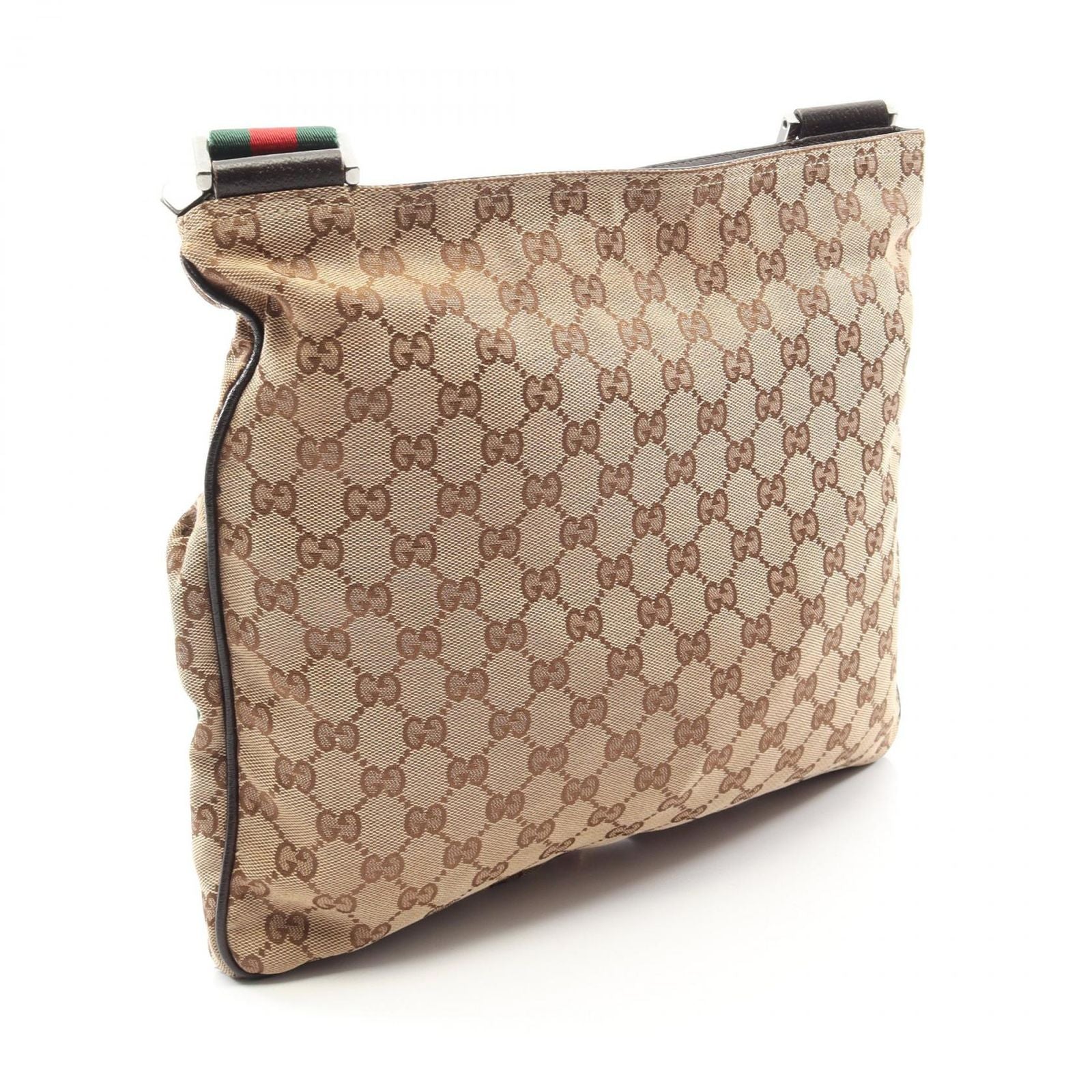 Gucci Shoulder Bag GG Canvas Sherry Line Beige Dark Brown — view 2