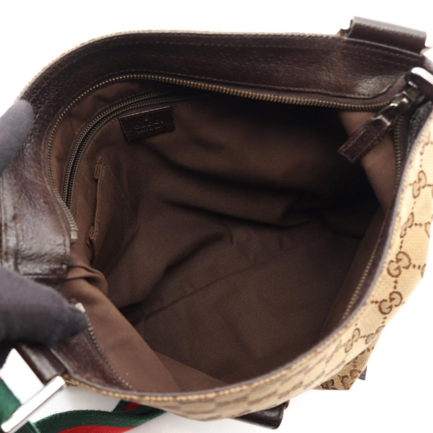 Gucci Shoulder Bag GG Canvas Sherry Line Beige Dark Brown — view 3