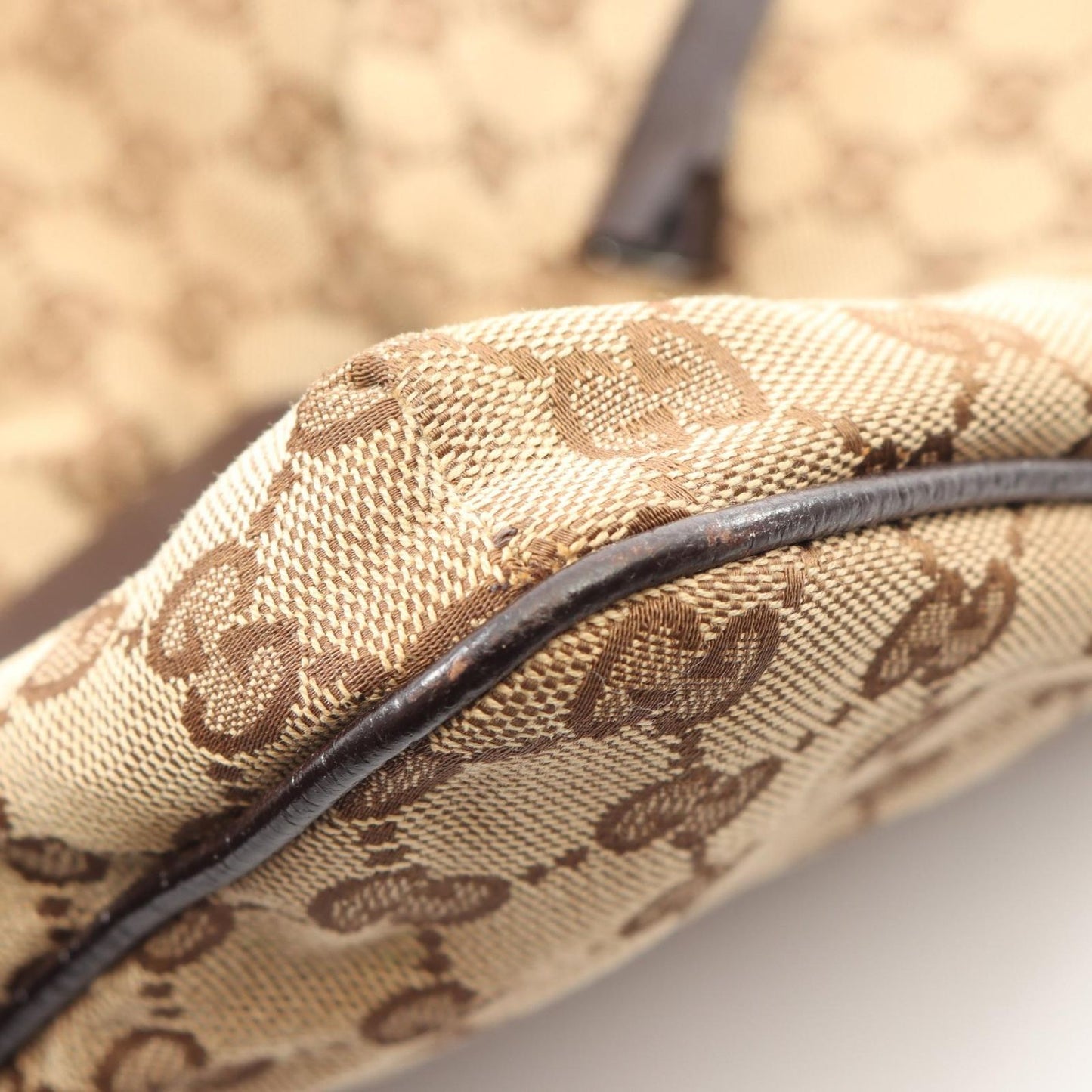 Gucci Shoulder Bag GG Canvas Sherry Line Beige Dark Brown — view 7