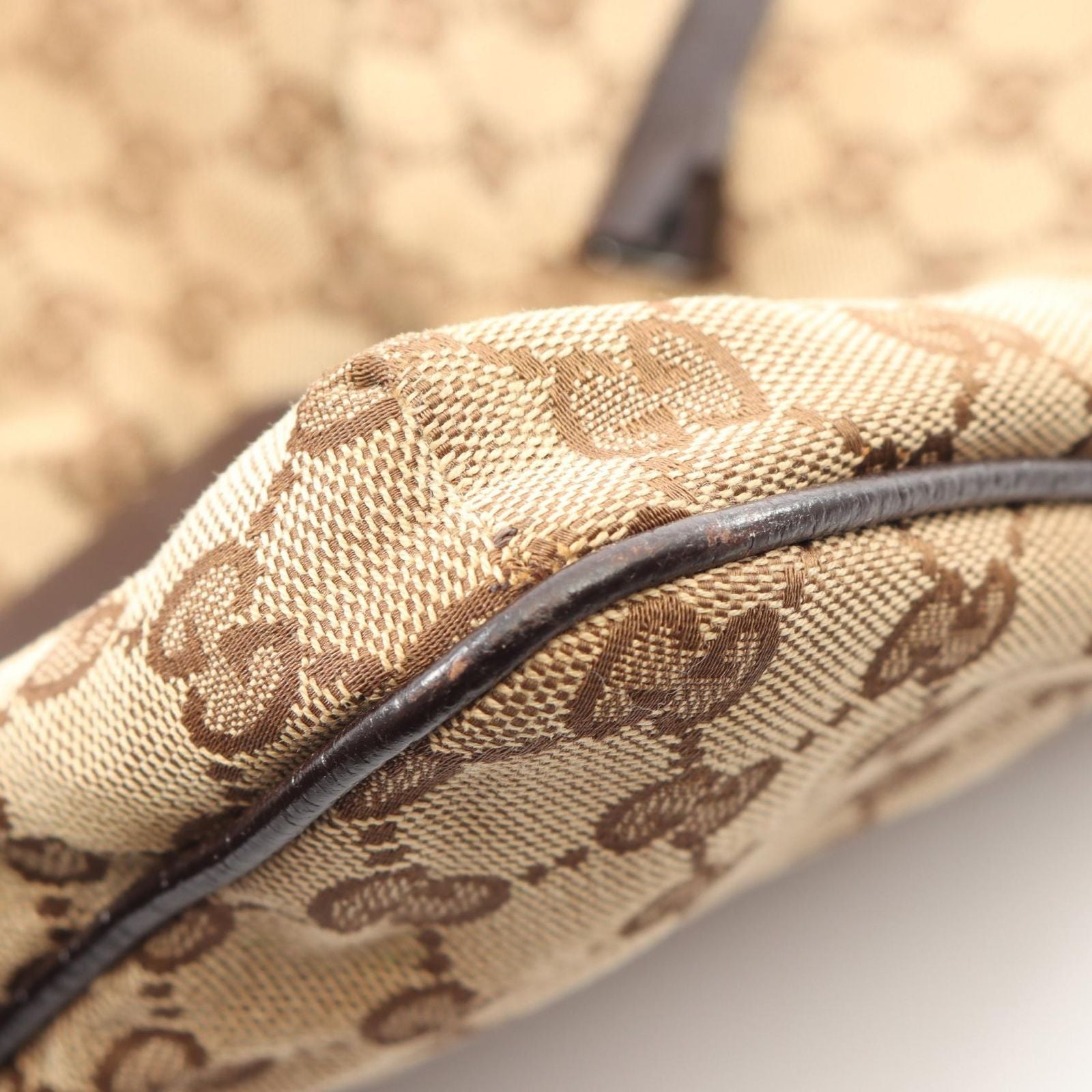 Gucci Shoulder Bag GG Canvas Sherry Line Beige Dark Brown — view 7