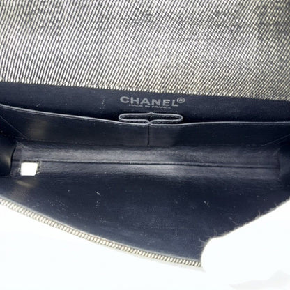 Chanel Shoulder Bag Chain Choco Bar CC Logo Coco Denim Gray Silver — view 4