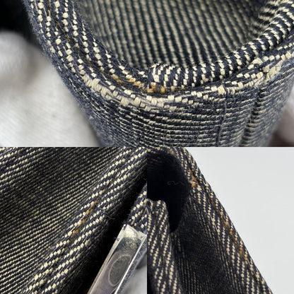 Chanel Shoulder Bag Chain Choco Bar CC Logo Coco Denim Gray Silver — view 6