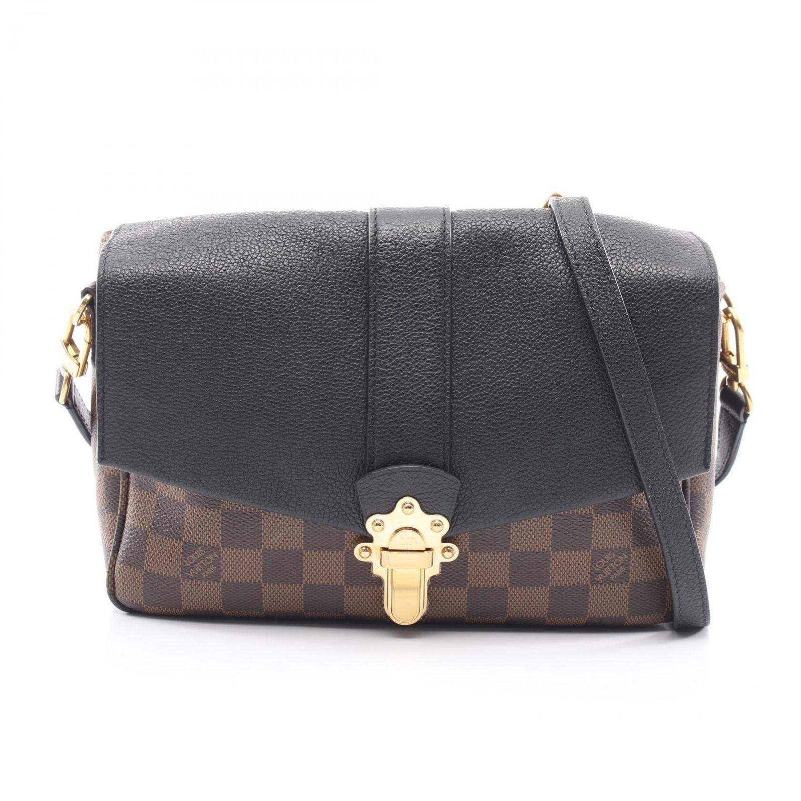 Louis Vuitton Shoulder Bag Clapton Noir Canvas Leather