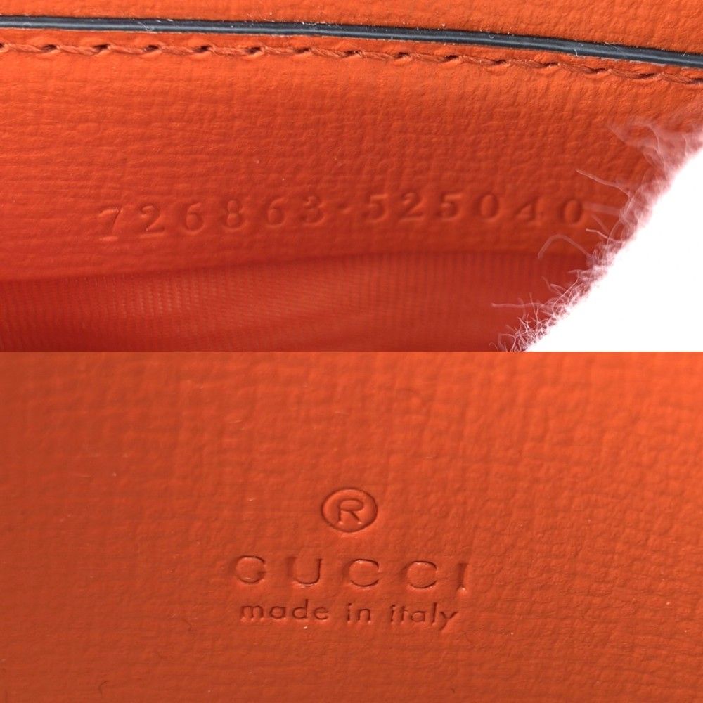 Gucci 2-Way Mini Horsebit Mini Shoulder Bag Crossbody Leather Orange Gold — view 5