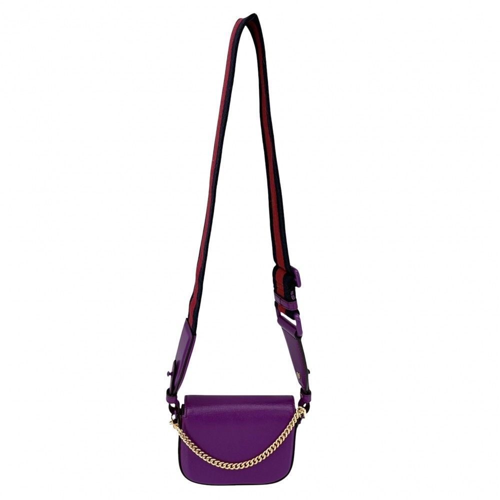 Gucci 2-Way Mini Horsebit Mini Shoulder Bag Crossbody Leather Purple Gold — view 2