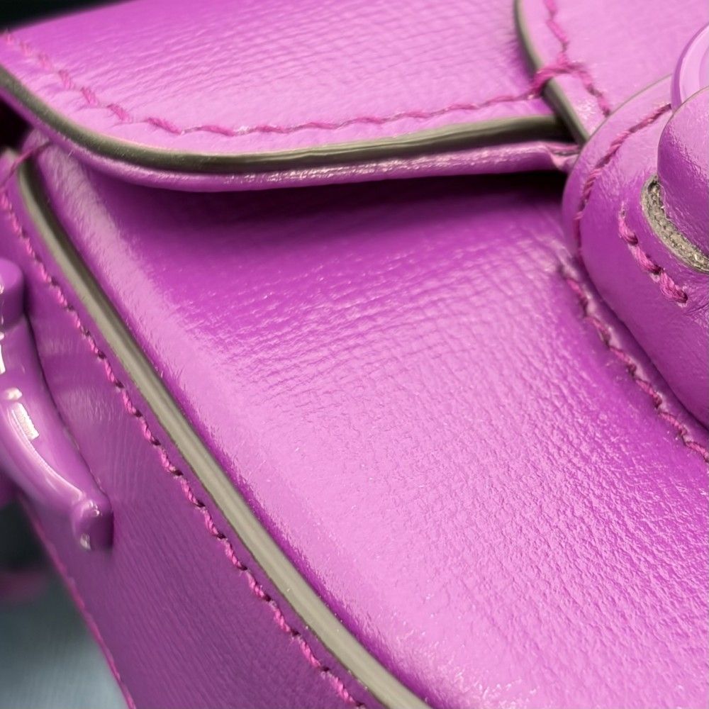 Gucci 2-Way Mini Horsebit Mini Shoulder Bag Crossbody Leather Purple Gold — view 6