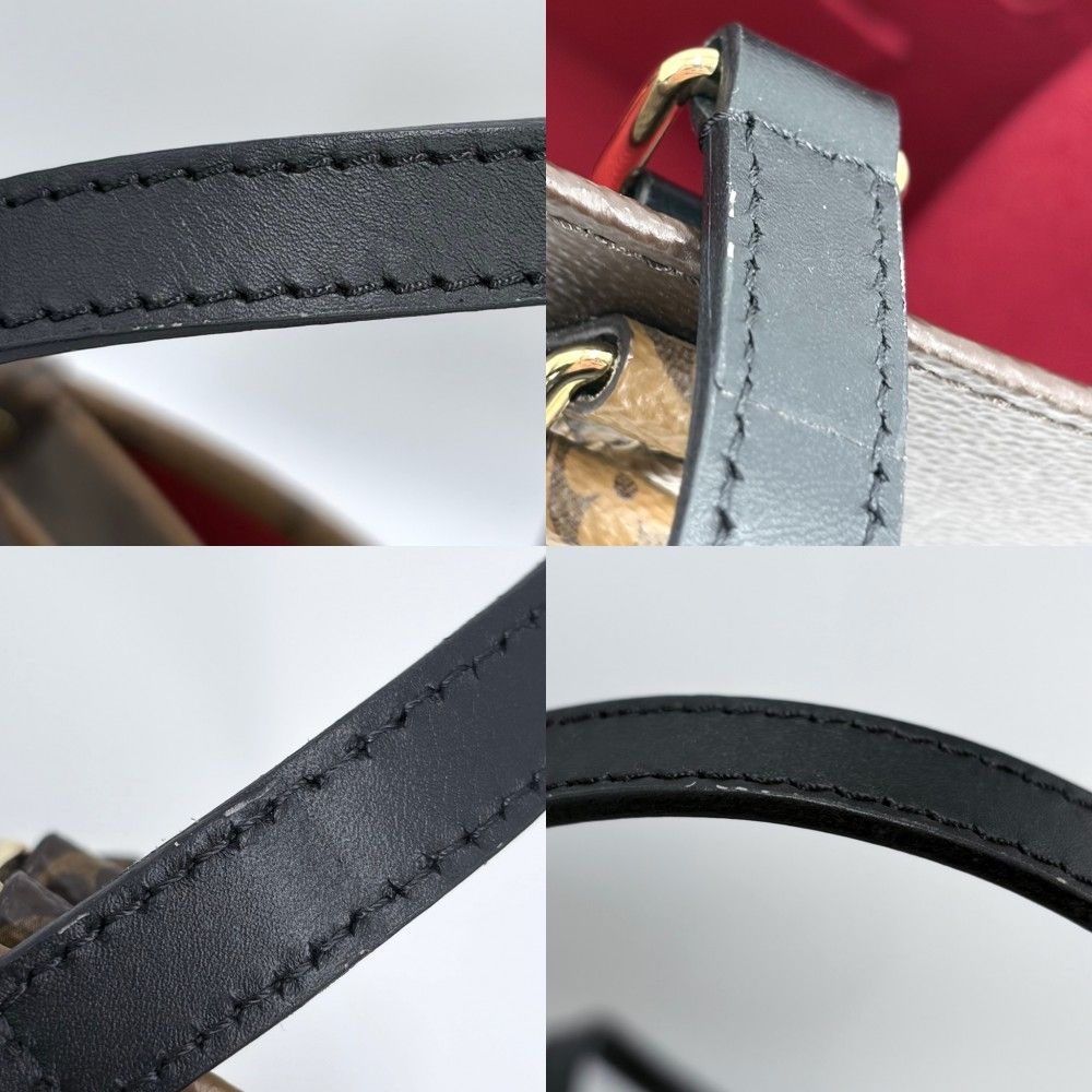 Louis Vuitton 2-Way On The Go Tote Shoulder Monogram Giant Reverse Brown Gold — view 7