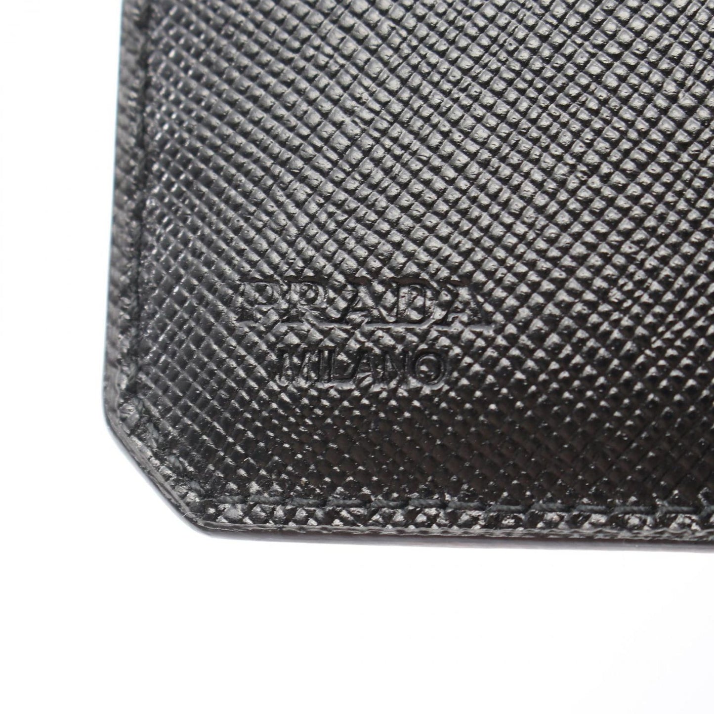 Prada Bifold Wallet Saffiano Corner Black Leather — view 5