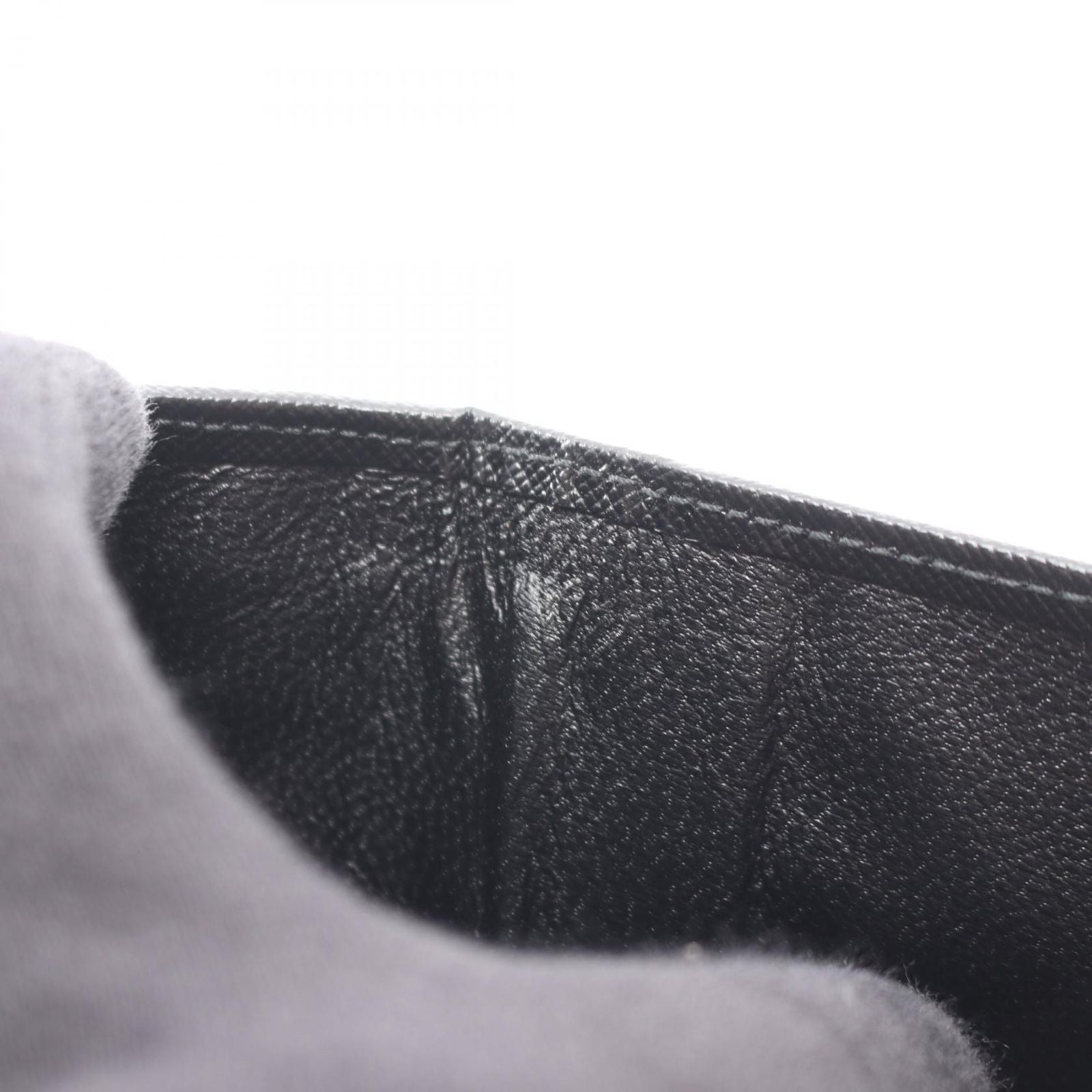 Prada Bifold Wallet Saffiano Corner Black Leather — view 6