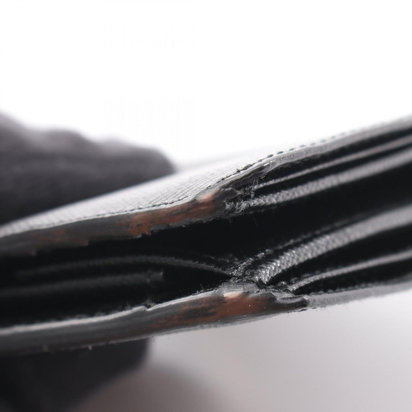 Prada Bifold Wallet Saffiano Corner Black Leather — view 8