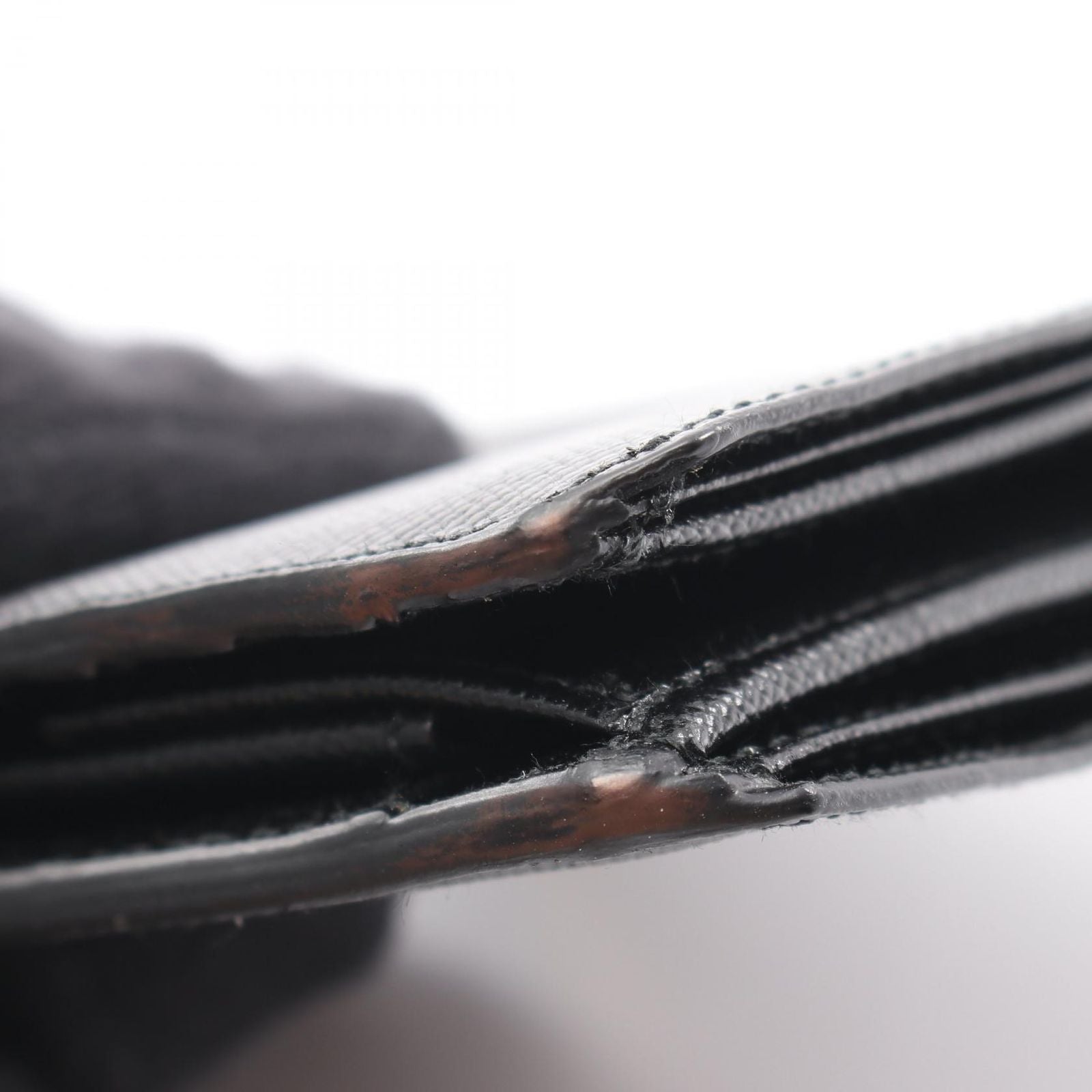 Prada Bifold Wallet Saffiano Corner Black Leather — view 8