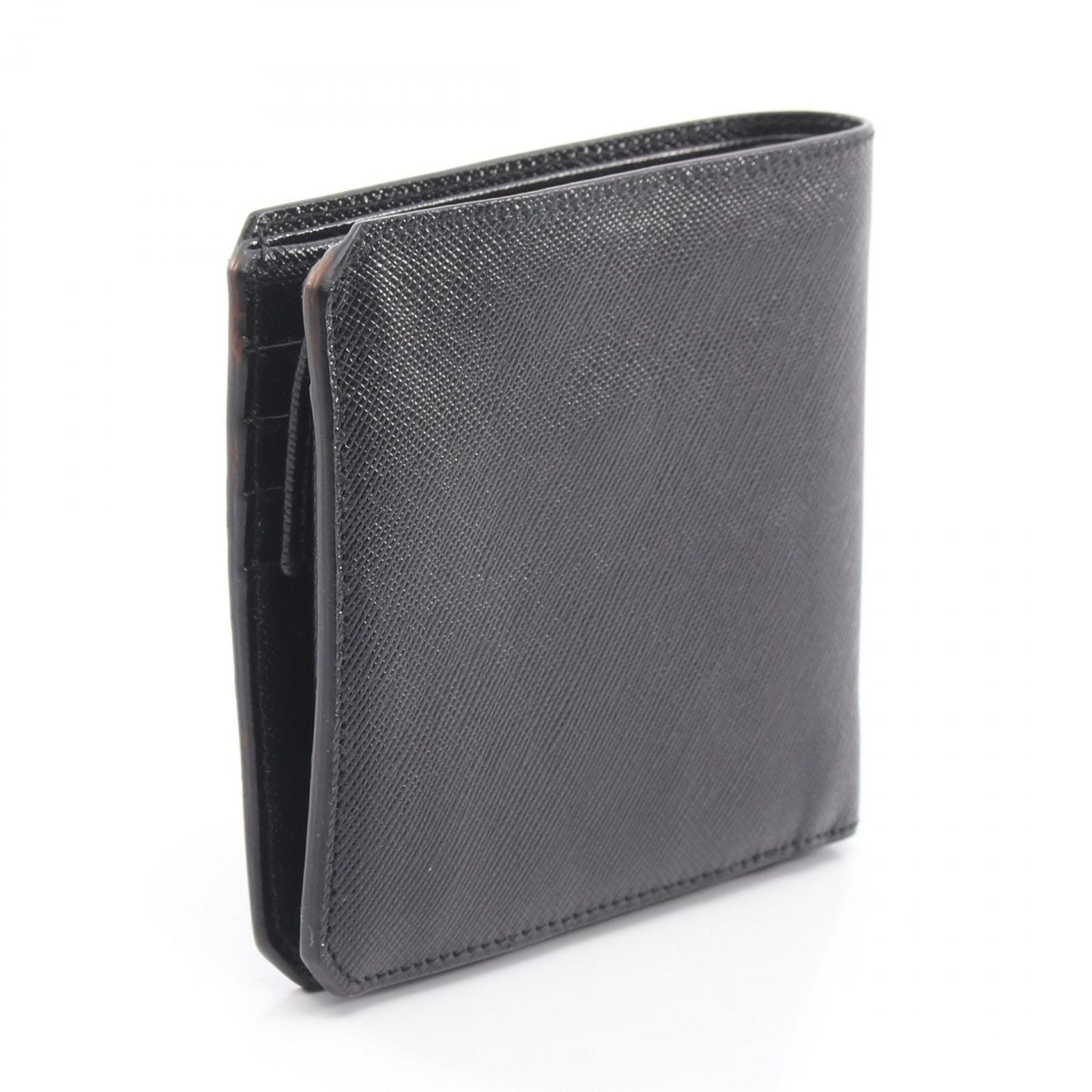 Prada Bifold Wallet Saffiano Corner Black Leather — view 2
