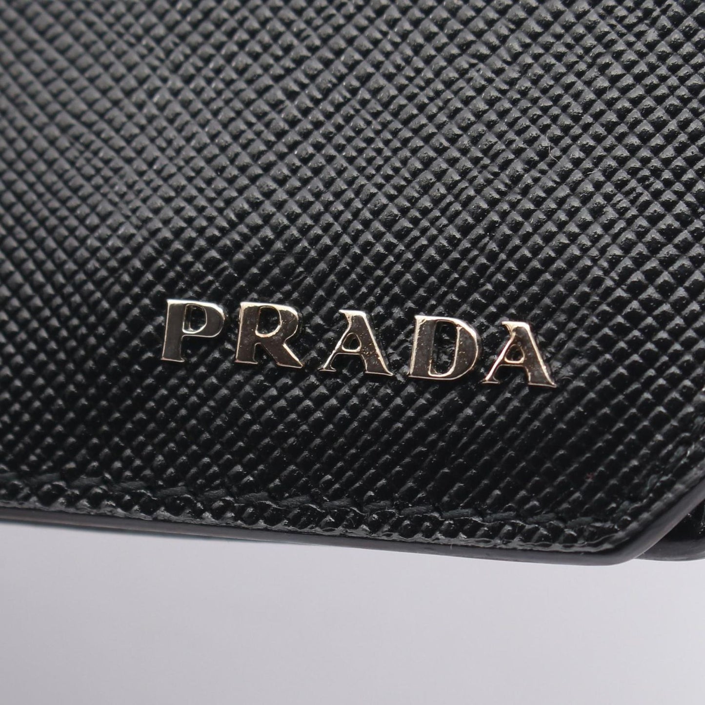 Prada Bifold Wallet Saffiano Corner Black Leather — view 9