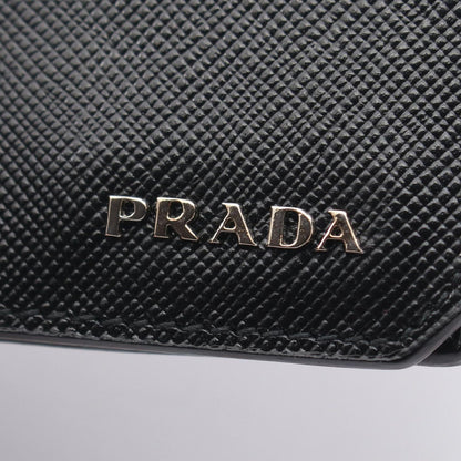 Prada Bifold Wallet Saffiano Corner Black Leather — view 9