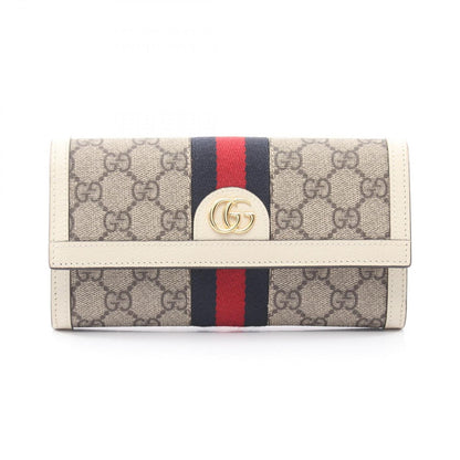Gucci Bifold Wallet Ophidia GG Supreme Continental Beige White Leather