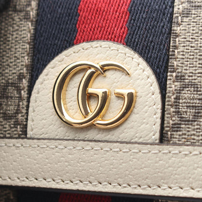 Gucci Bifold Wallet Ophidia GG Supreme Continental Beige White Leather — view 7