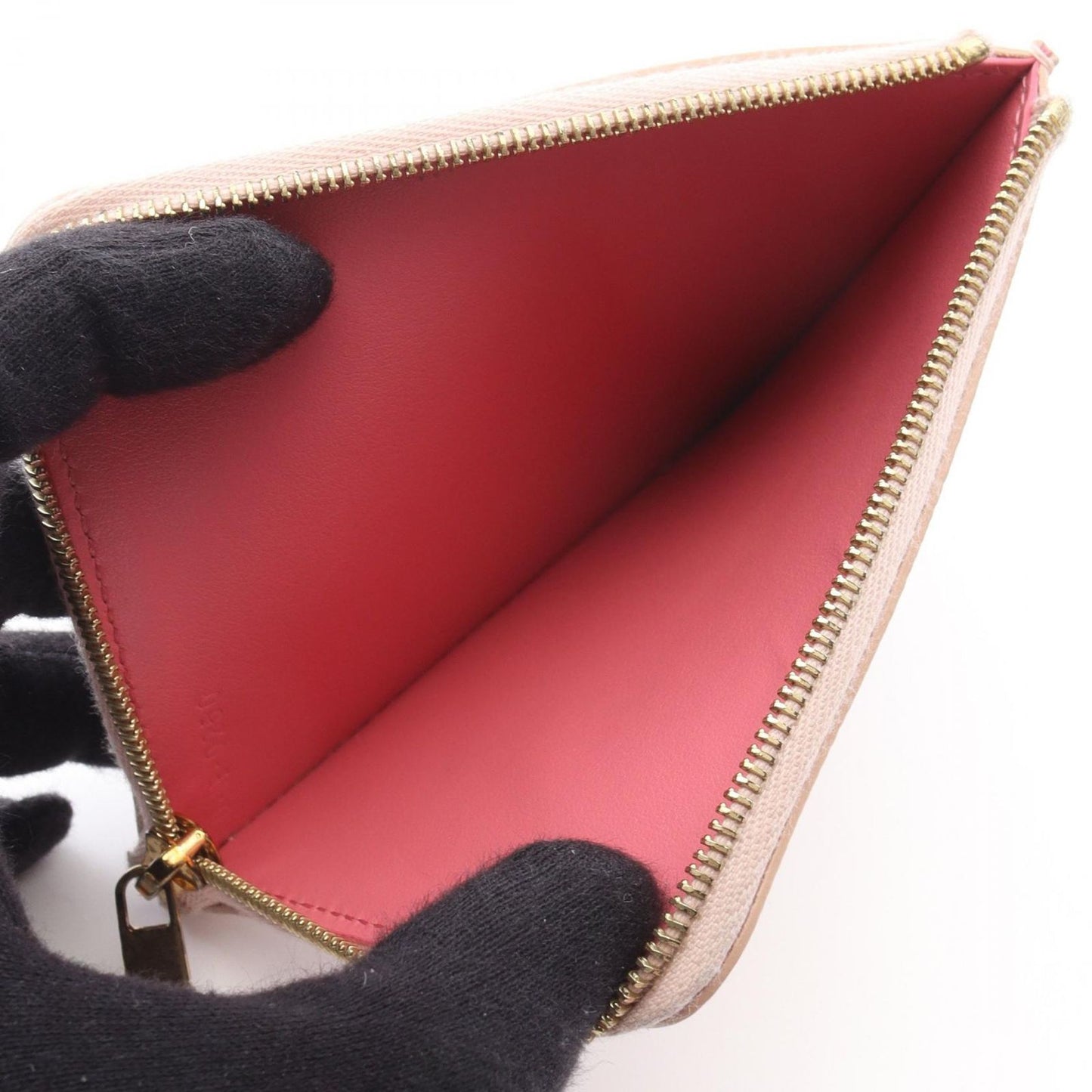 Celine Coin Case L-shaped Zipper Light Pink Leather Compact — view 3