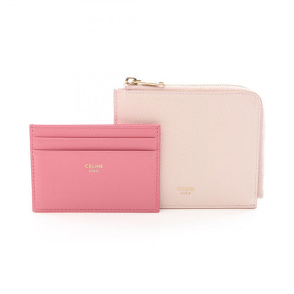 Celine Coin Case L-shaped Zipper Light Pink Leather Compact — view 5