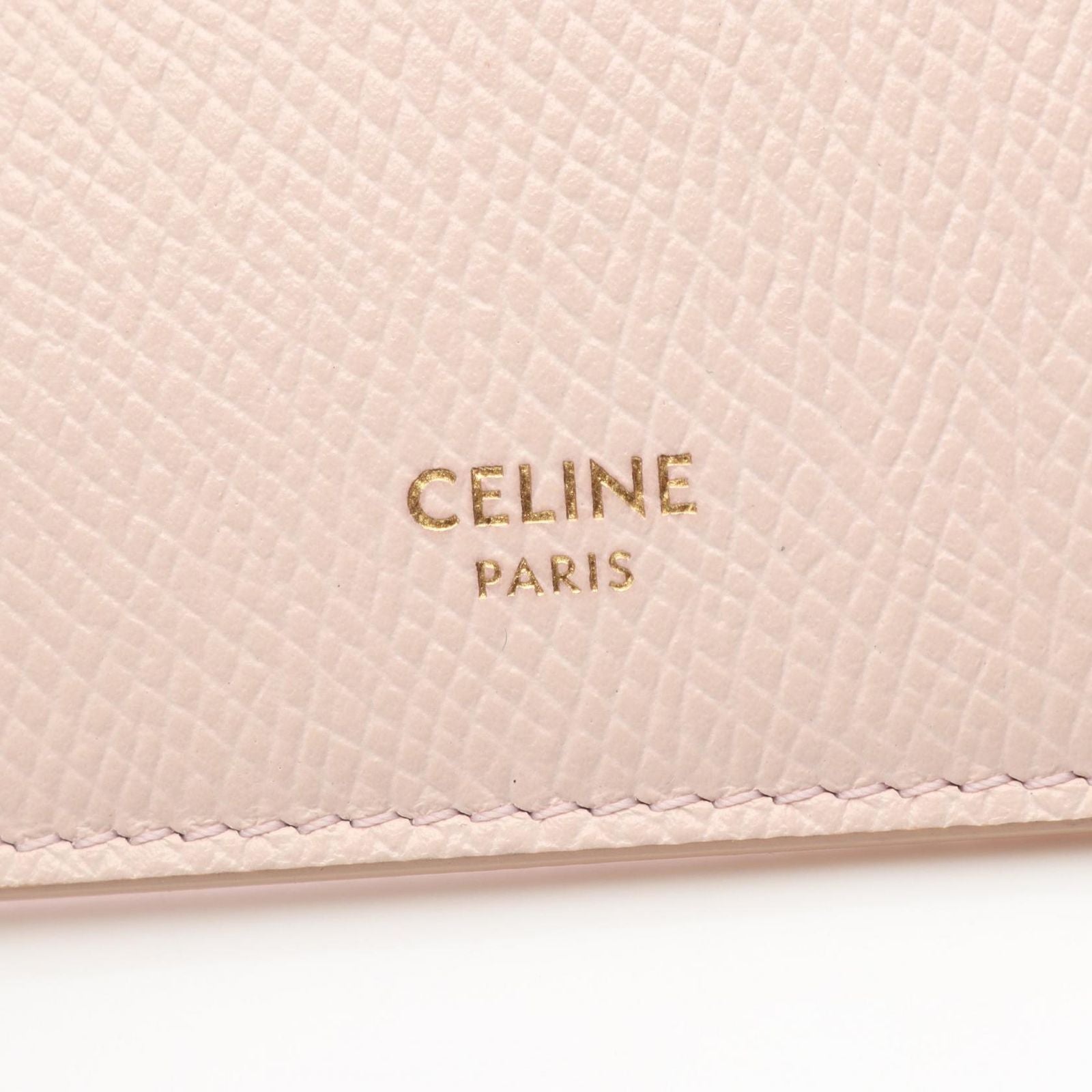 Celine Coin Case L-shaped Zipper Light Pink Leather Compact — view 4