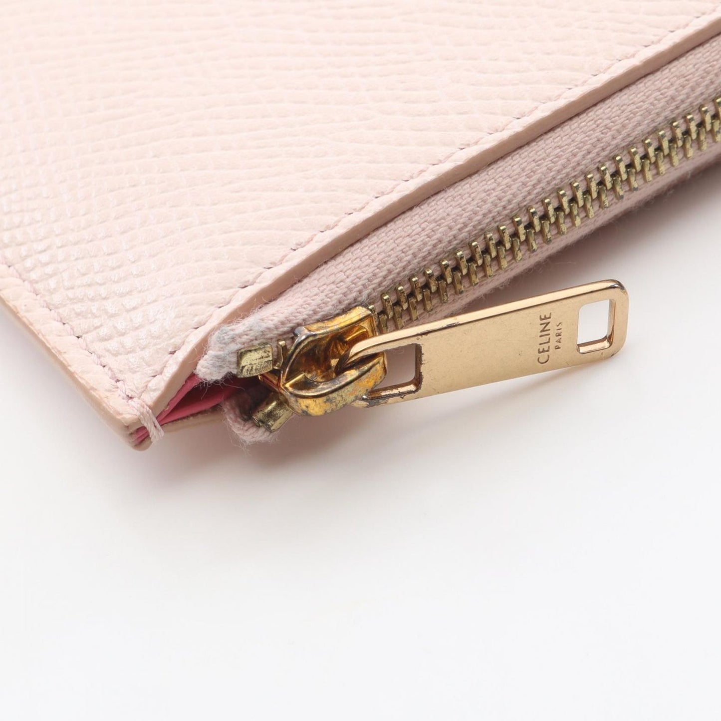 Celine Coin Case L-shaped Zipper Light Pink Leather Compact — view 6
