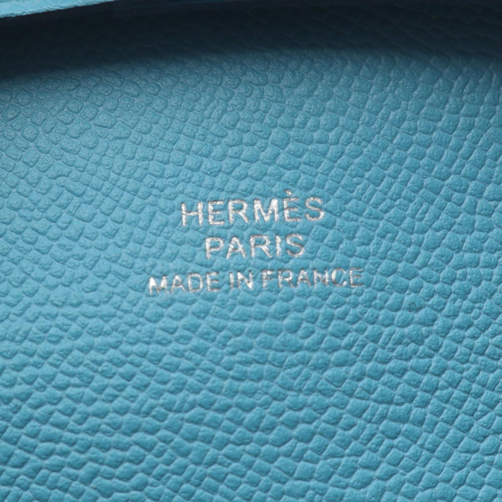Hermes Coin Case Bastia Blue Aztec Leather — view 4