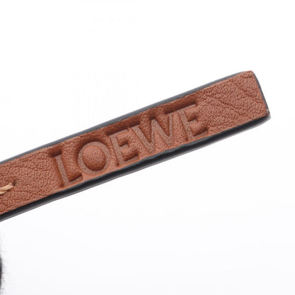 Loewe Key Holder Anagram Navy Brown Leather Charm — view 3
