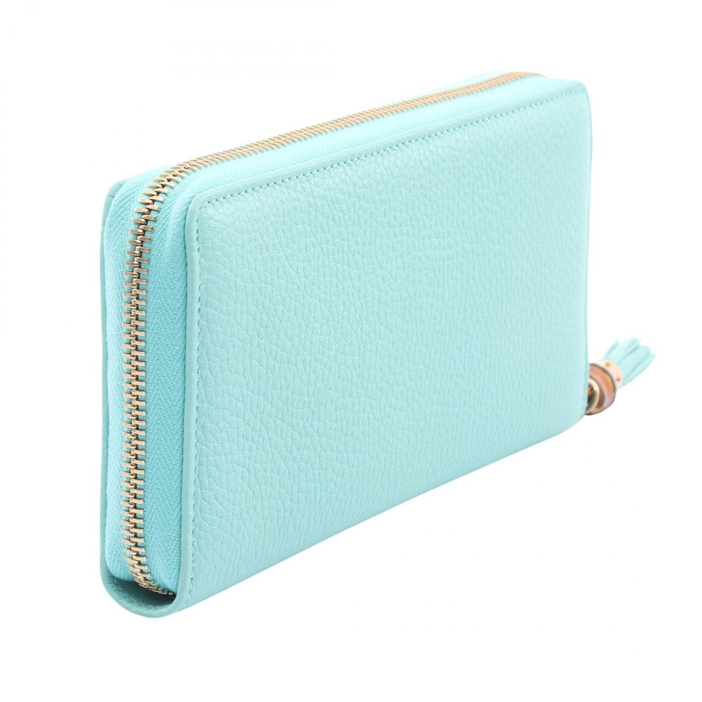 Tiffany & Co Round Wallet Bamboo Cobalt Blue Leather — view 2