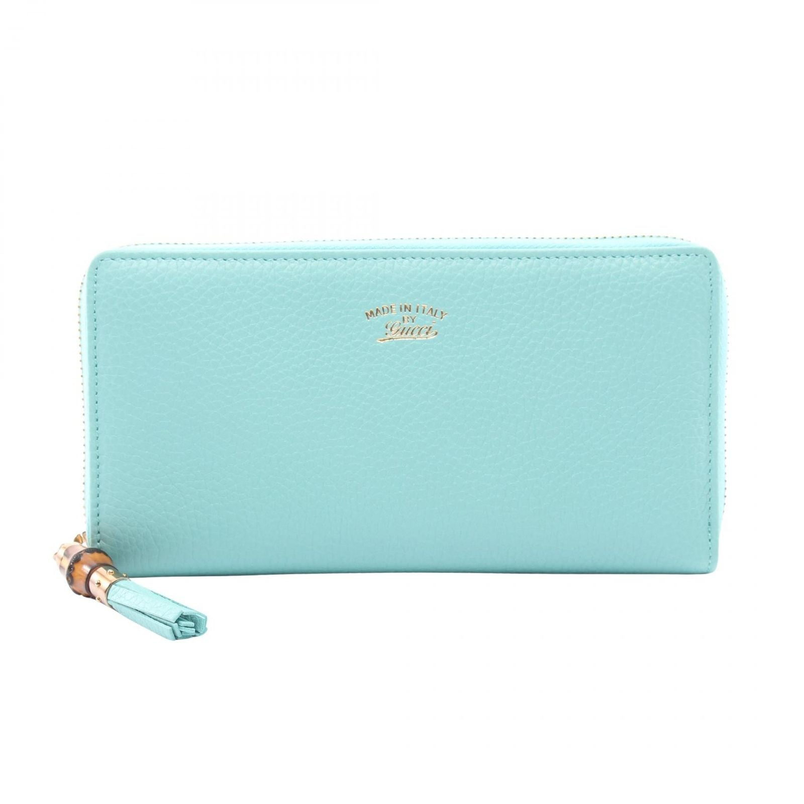 Tiffany & Co Round Wallet Bamboo Cobalt Blue Leather