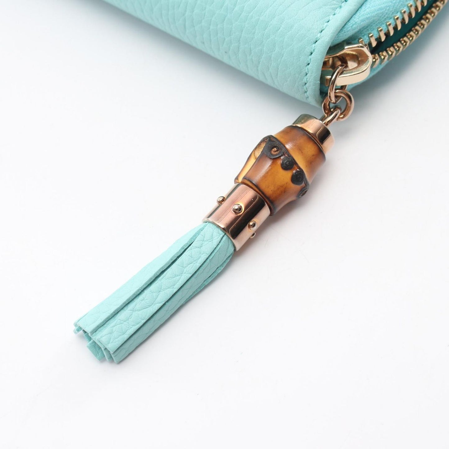 Tiffany & Co Round Wallet Bamboo Cobalt Blue Leather — view 6