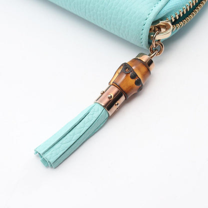 Tiffany & Co Round Wallet Bamboo Cobalt Blue Leather — view 6