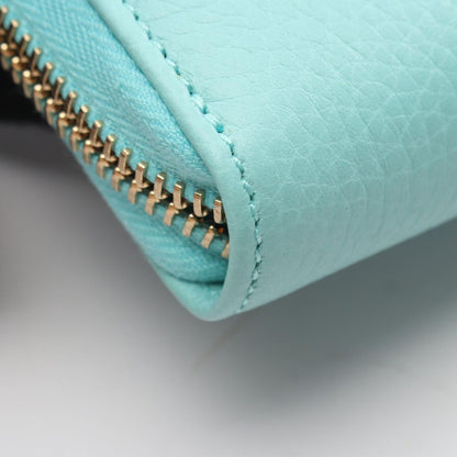 Tiffany & Co Round Wallet Bamboo Cobalt Blue Leather — view 5