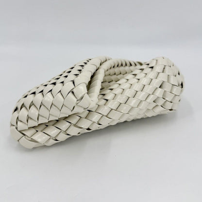 Bottega Veneta Clutch Intrecciato Case Pouch Enamel White Silver — view 3