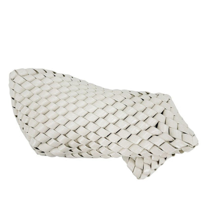 Bottega Veneta Clutch Intrecciato Case Pouch Enamel White Silver