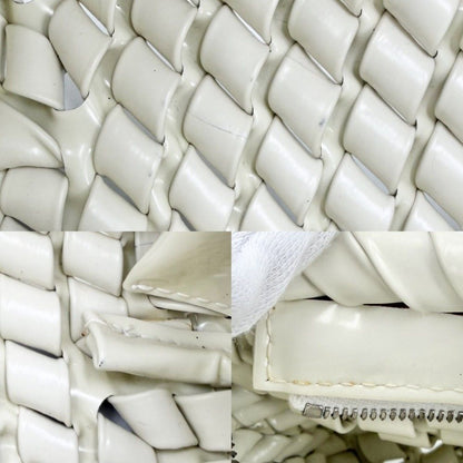 Bottega Veneta Clutch Intrecciato Case Pouch Enamel White Silver — view 6