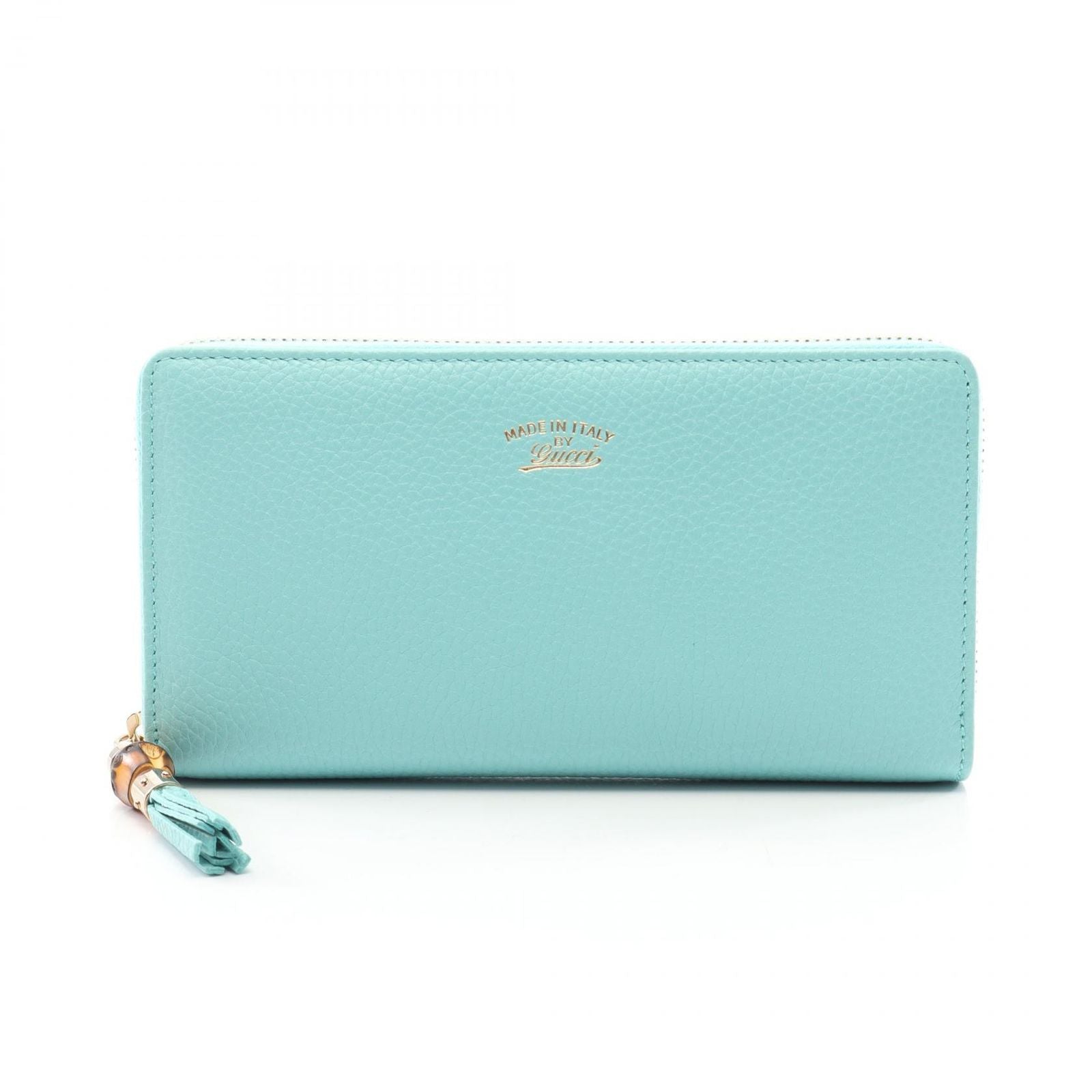 Tiffany & Co Round Wallet Bamboo Cobalt Blue Leather