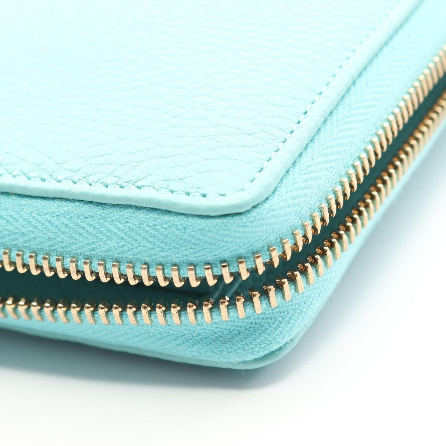 Tiffany & Co Round Wallet Bamboo Cobalt Blue Leather — view 5