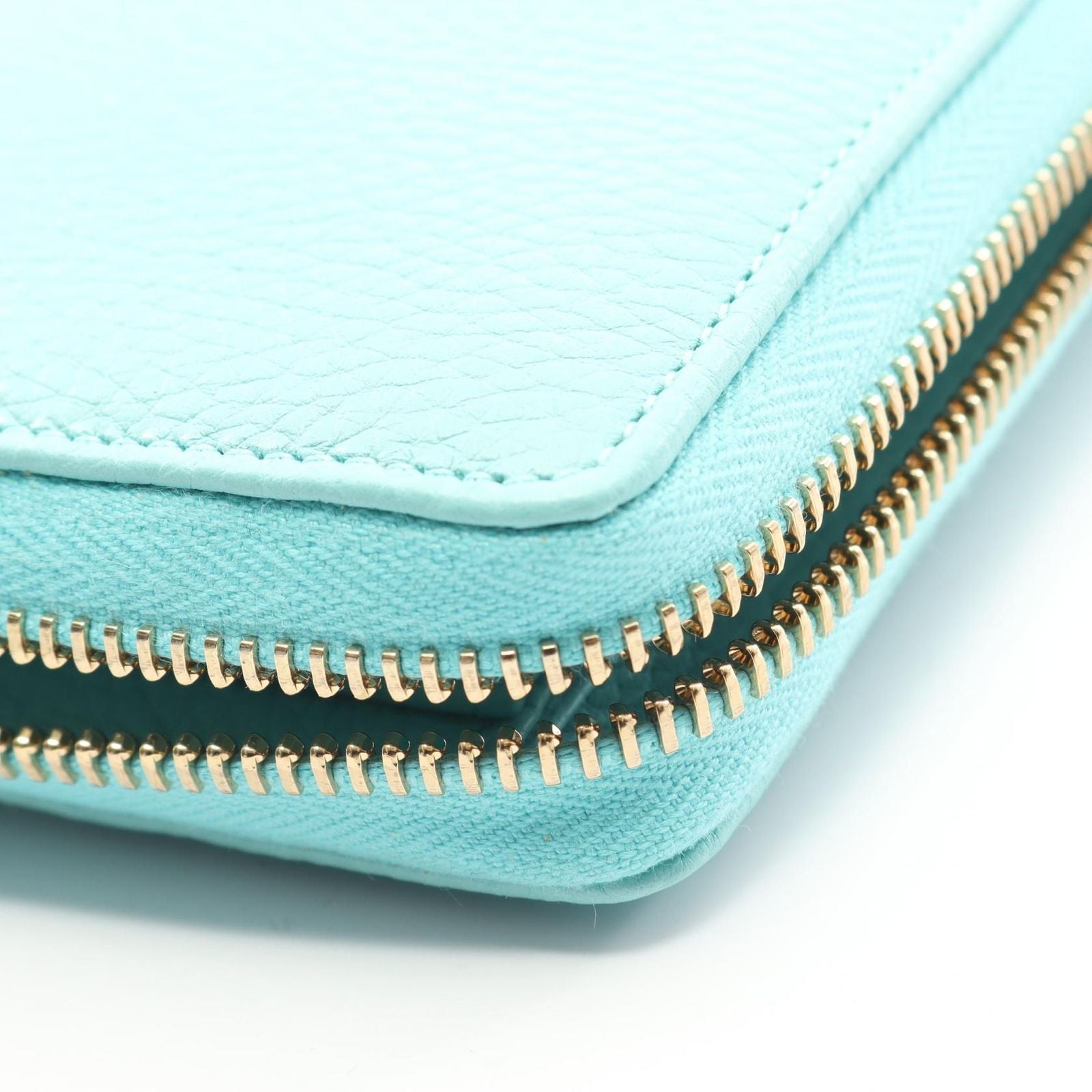 Tiffany & Co Round Wallet Bamboo Cobalt Blue Leather — view 5