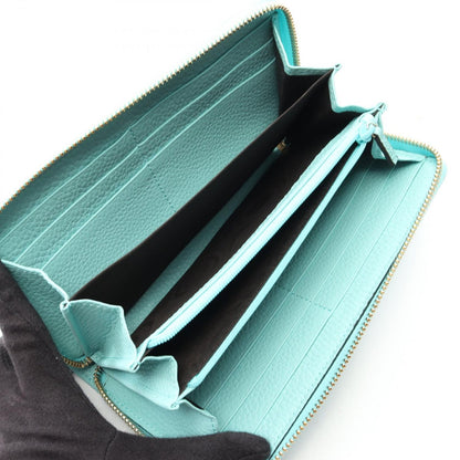 Tiffany & Co Round Wallet Bamboo Cobalt Blue Leather — view 3