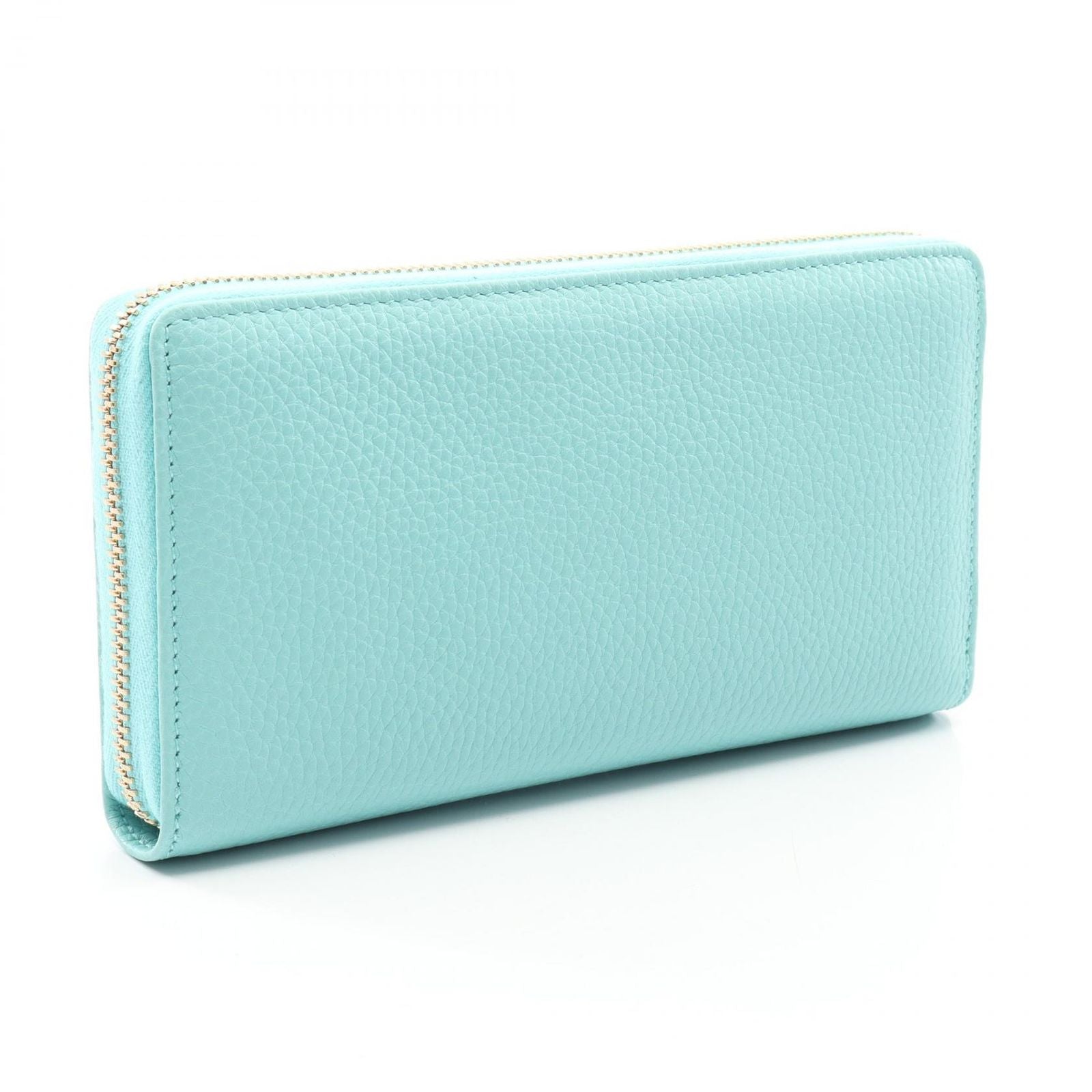 Tiffany & Co Round Wallet Bamboo Cobalt Blue Leather — view 2