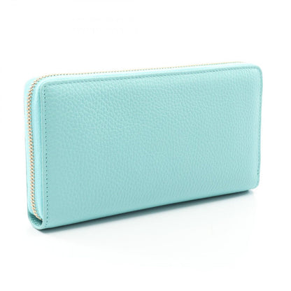 Tiffany & Co Round Wallet Bamboo Cobalt Blue Leather — view 2