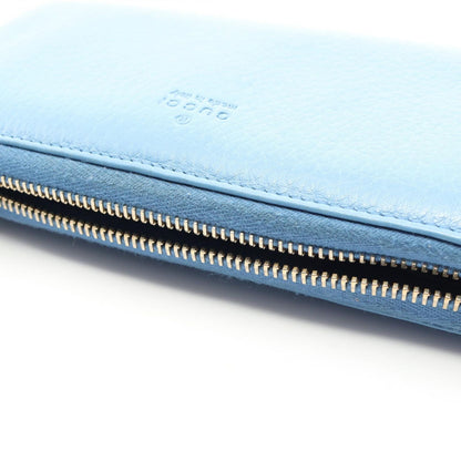 Gucci Round Wallet Bamboo Blue Leather — view 6